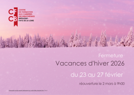 Affiche fermeture vacances de février 2026
